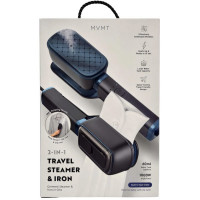 MVMT 2-In-1 Dark Gray Travel Steamer & Iron with Travel Bag