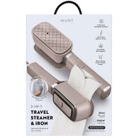 MVMT 2-In-1 Light Gray Travel Steamer & Iron with Travel Bag