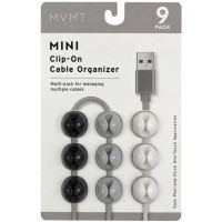MVMT 9 pack Mini Clip-On Cable Organizer in Black/Grey Color Scheme