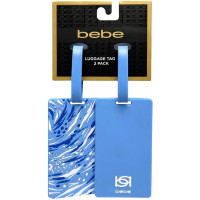 Bebe 2 Pack Blue Zebra Print Luggage Tags