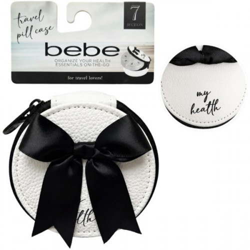 Bebe Round Pill Case with Satin Bow Bebe Round Pill Case with Satin Bow