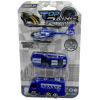 3 Pack of Police Vehicles and Aircraft Play Set - 2 Assorted Styles