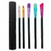 6 Pack Black Handle Colorful Tip Travel Make-Up Brush Set with Tube Case 6 Pack Black Handle Colorful Tip Travel Make-Up Brush Set with Tube Case