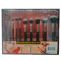 10 Pack Black and Rose Gold Make-Up Applicator Brush Beauty Set