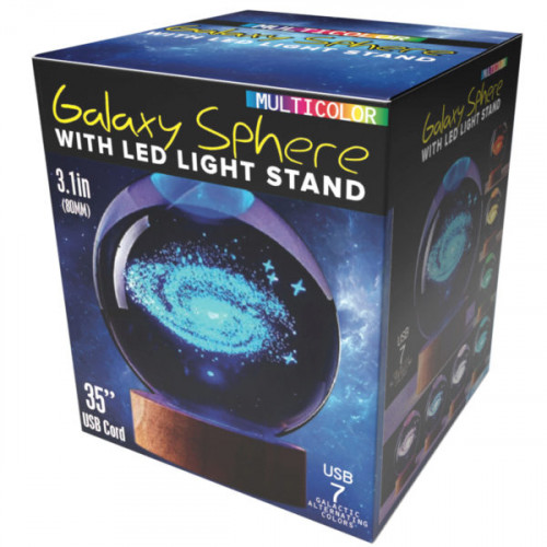 3D Galaxy Crystal Ball USB Powered Lamp With Colorful Changing Light and Wood Base 3D Galaxy Crystal Ball USB Powered Lamp With Colorful Changing Light and Wood Base