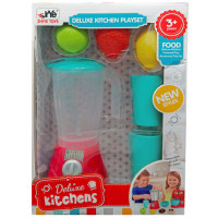 Kitchen Classic Blender Appliance with Accessories and Three Fruits Pretend Playset