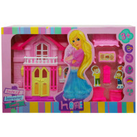 8 Piece House Playset with Mini Furniture Set in Assorted House Styles