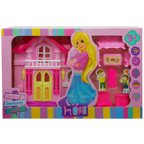 8 Piece House Playset with Mini Furniture Set in Assorted House Styles 8 Piece House Playset with Mini Furniture Set in Assorted House Styles