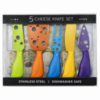 5 Piece Colorful Non Stick Cheese Butter Knife Spreaders Set