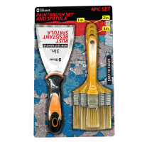 Wall Paint Brushes and Scraper Tool Accessory 4 Piece Set