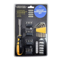 30 Piece Combination Ratcheting, Hex, Sockets, Adapter and Multi-Bit Handy Tools Set