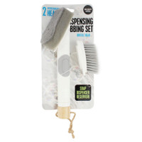 Soap Dispensing Interchangeable Scrub and Sponge Brush