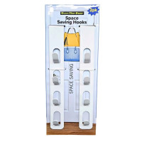 2 Pack Iron 4 Hook Vertical Over the Door Space Saving Hooks in Assorted Colors