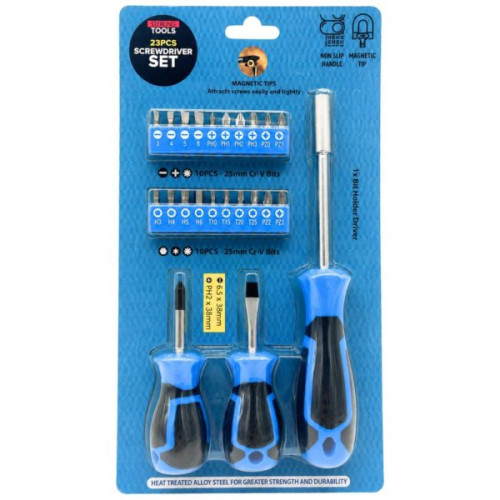 3 Pack Magnetized Tip Screwdriver Set with 20 Attachable Bits 3 Pack Magnetized Tip Screwdriver Set with 20 Attachable Bits