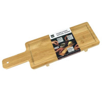 Bamboo Charcuterie Serving Board with Handle and Riser