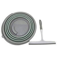 Collapsible Bucket and Squeegee Cleaning Set