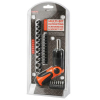 20 Piece Ratcheting Sockets and Multi-Bit Screwdriver Set