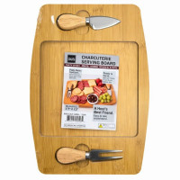 Cheese Board Serving Set with 2 Stainless Steel Cheese Knives