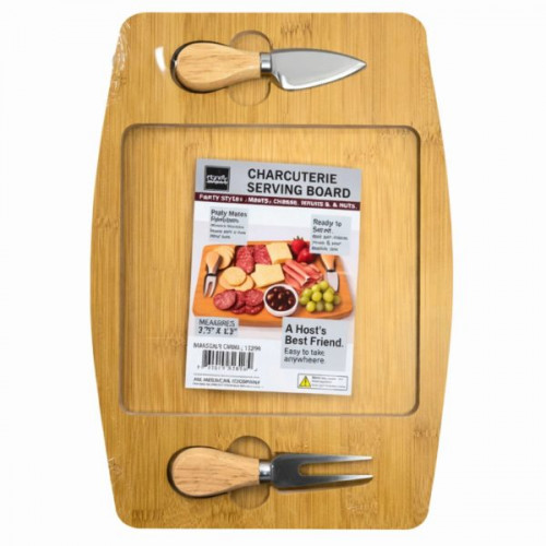 Cheese Board Serving Set with 2 Stainless Steel Cheese Knives Cheese Board Serving Set with 2 Stainless Steel Cheese Knives