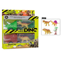 2 Pack Dino Portable Storage Trailer Truck with Dinosaur Cargo Playset
