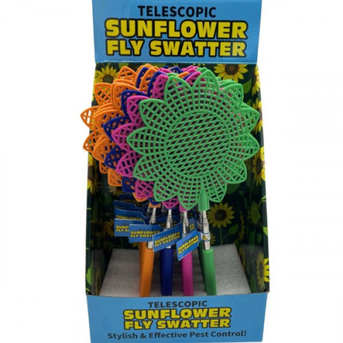 Telescopic Sunflower Fly Swatter in Countertop Display Telescopic Sunflower Fly Swatter in Countertop Display