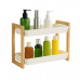 2-Tier Bamboo and Plastic Shelf Space Saving Organizer 2-Tier Bamboo and Plastic Shelf Space Saving Organizer