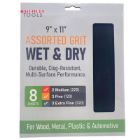 8 Pack Grit Wet Dry Sanding Sheets