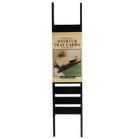 Black Bamboo Wooden Bathtub Tray Caddy Table