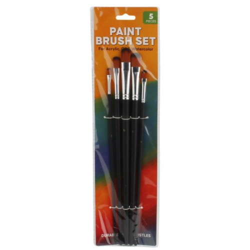 5 Piece Paint Brush Set for Acrylic, Oil,  Watercolor Painting