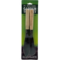 2 Piece Wood Handle Lawn and Garden Tool Set