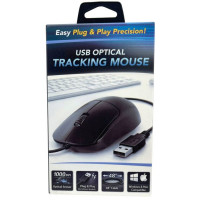 USB Plug and Play Optical Tracking Mouse with 48in Cable
