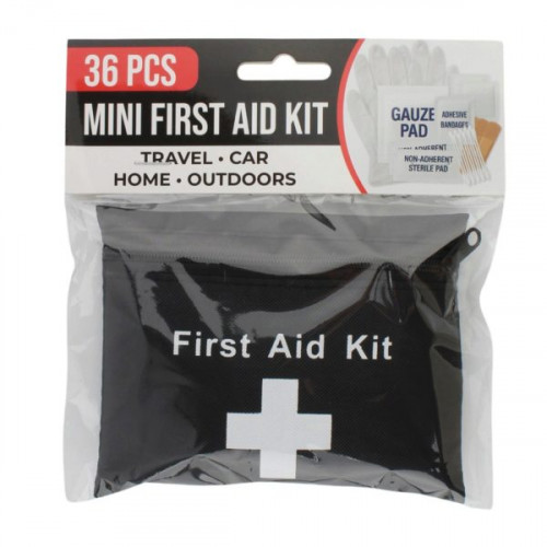 36 Piece Mini First Aid Kit Pouch with Zipper 36 Piece Mini First Aid Kit Pouch with Zipper