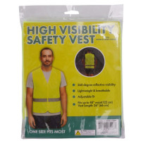 High Visibility Fluorescent Green Safety Vest with Reflective Strip