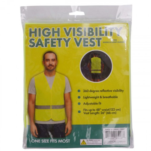 High Visibility Fluorescent Green Safety Vest with Reflective Strip High Visibility Fluorescent Green Safety Vest with Reflective Strip