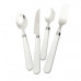 16 Piece Cutlery Set with White Handles 16 Piece Cutlery Set with White Handles