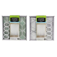 Shower Curtain and Hook Set