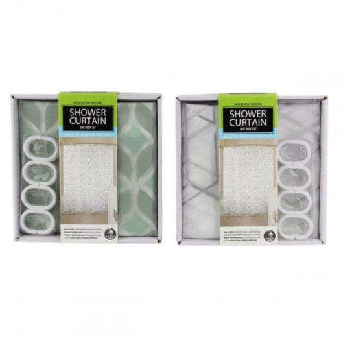 Shower Curtain and Hook Set Shower Curtain and Hook Set