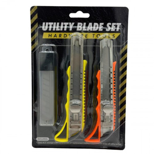 Utility Blade Set with Grip Handle Cutters and 3 Extra Blades Utility Blade Set with Grip Handle Cutters and 3 Extra Blades