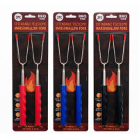 2 Pack Extendable Telescopic Marshmallow Forks Set in Countertop Display