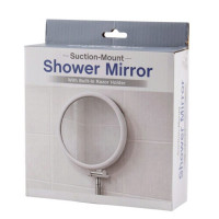 Round Shower Mirror with Suction Cup and Built In Razor Holder