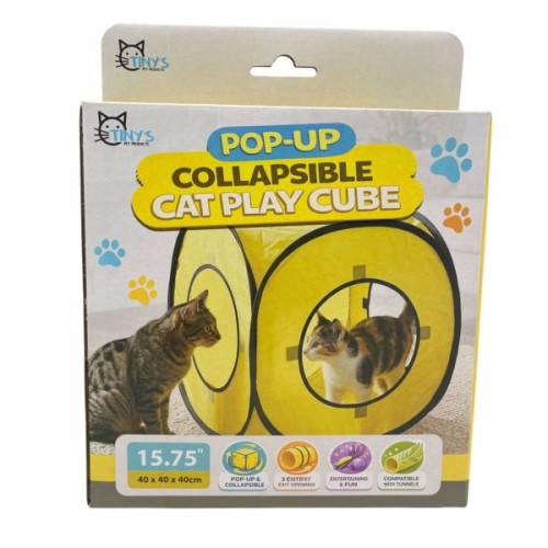 15.75 Inch Pop-Up Collapsible Cat Play Cube 15.75 Inch Pop-Up Collapsible Cat Play Cube