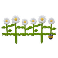 Decorative Daisy Flowers Picket Border Garden Fence