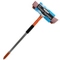 Telescopic Window Squeegee and Sponge with Long Handle
