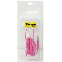 Emoji Sunglasses Earbuds in Pink & Yellow