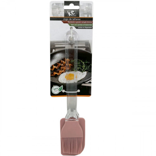 2 Piece Silicone Basting Brush and Spoon Spatula with Plastic Handles in Assorted Colors 2 Piece Silicone Basting Brush and Spoon Spatula with Plastic Handles in Assorted Colors