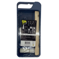9 Piece Small Paint Tool Kit with Rollers, Paint Brush, Mixer and Tray with built in Handle