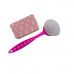 3 Piece Kitchen Sink Scrubber with Caddy Sponge Holder Set 3 Piece Kitchen Sink Scrubber with Caddy Sponge Holder Set