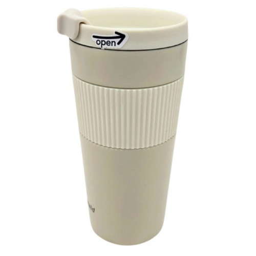 16 oz Travel Thermal Insulation Coffee Cup with Silicone Grip - White 16 oz Travel Thermal Insulation Coffee Cup with Silicone Grip - White