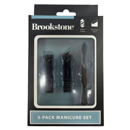 3-Pack Salon Grade Anodized Steel Manicure Set with Clipper, Slanted Clipper & Cuticle Pusher 3-Pack Salon Grade Anodized Steel Manicure Set with Clipper, Slanted Clipper & Cuticle Pusher