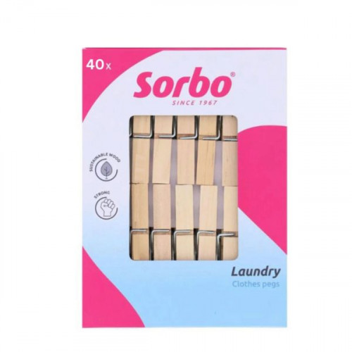 40 Piece Natural Wooden Clothespins Pack for Laundry 40 Piece Natural Wooden Clothespins Pack for Laundry